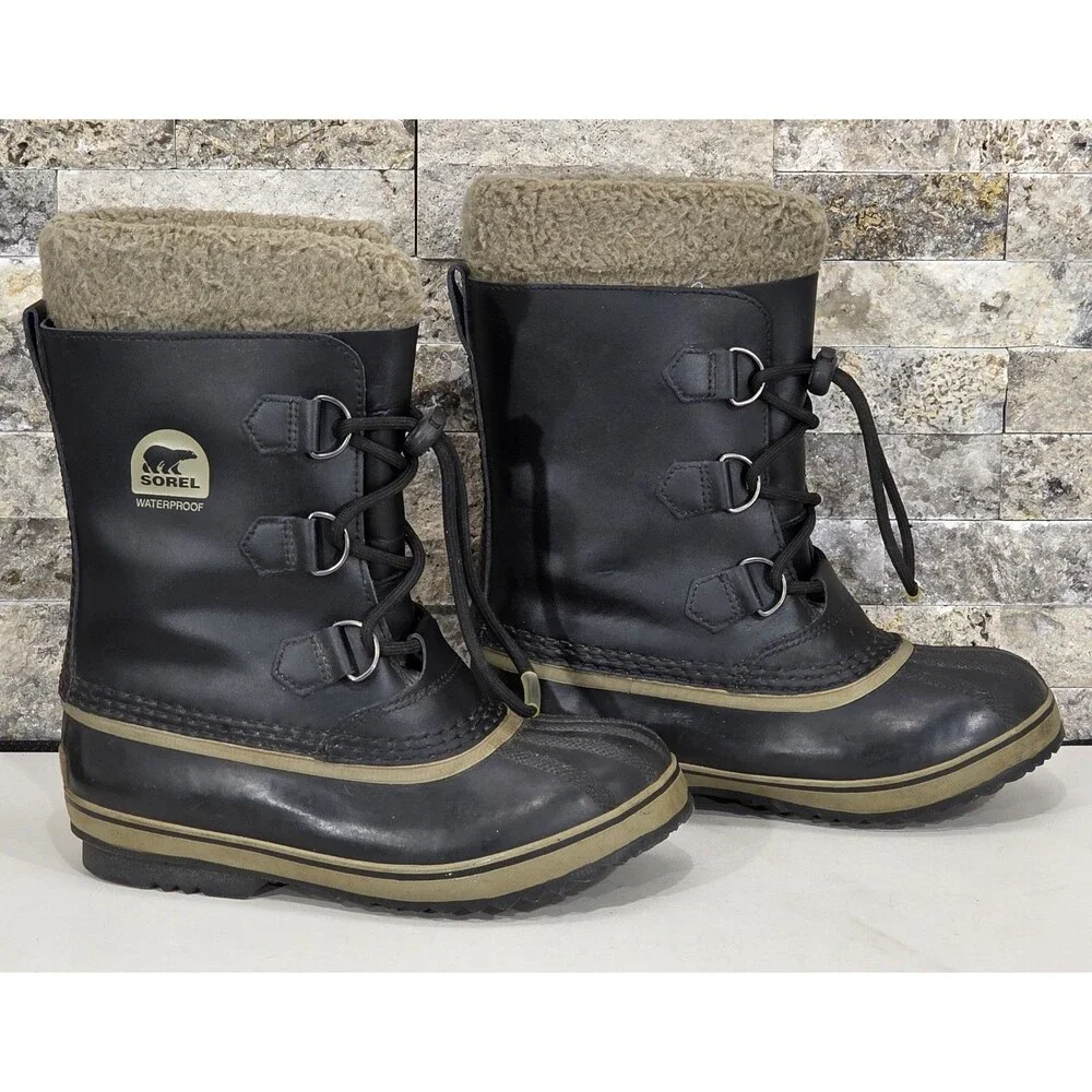 Sorel Yoot Pac Winter Boots Waterproof Insulated Black Snow Unisex Youth 4